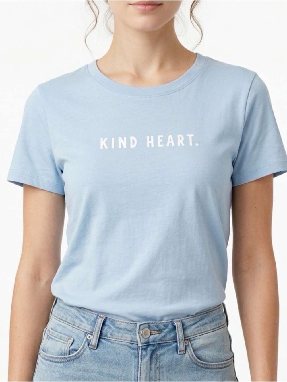 Old Navy Large Pale Blue Crewneck “Be Kind” Logo Tee Short Sleeve